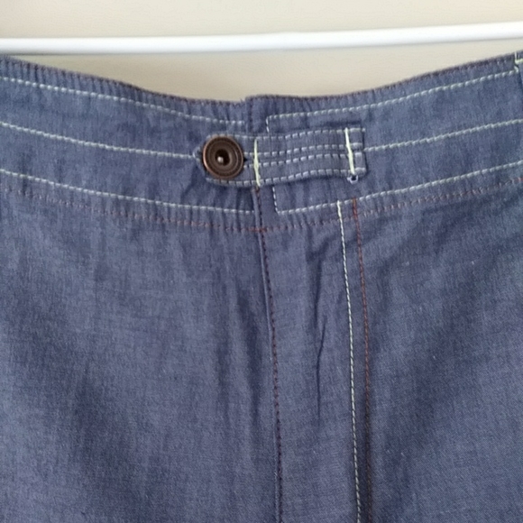 Denim & Co. Two Piece Pantsuit /Top & High-Waisted Cropped Ankle Pants L Blue - Picture 7 of 16